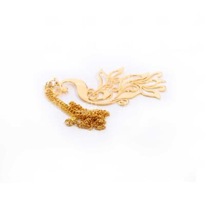 گردنبند‎ ‎‎مشبک‎ ‎‎برنجی آبکاری طلا‎ ‎‎‎طرح‎ ‎طاووس‎ ‎‎‎