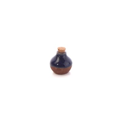 عطردان سفالی‏ لعاب ساده‏ سایز ‏2.5‏cm‏ رنگ ‏سورمه ای‏ طرح ‏نشاط‏ 