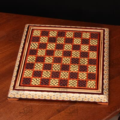 شطرنج خاتم‏ طرح ‏ساده‏ سایز ‏27‏cm‏ رنگ ‏قهوه ای‏ 